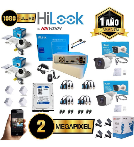 Kit Hikvision By Hilook 1080p Dvr 4 Ch + 4 Cam Full Hd + D.d