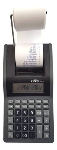 Calculadora Impresora 12 Dígitos Cifra Pr-26 Papel Visor Csi