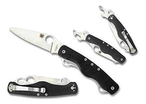 Spyderco Clipitool Rescate Carpeta 35 En Negro Liso G10  C