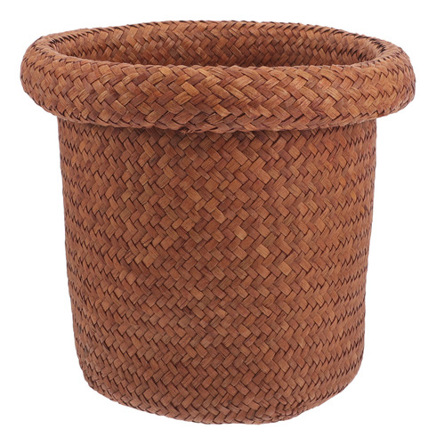 Cesta Tejida Con Flores, Cesta De Almacenamiento Tejida Con