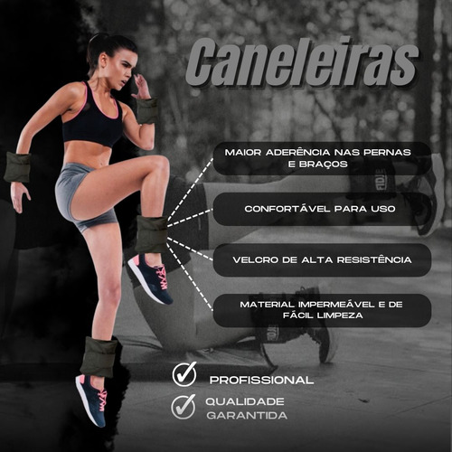 Par Halter 1 Kg + Caneleira 1 Kg + Kit 3 Theraband