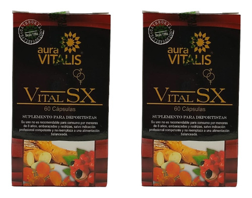 Vital Sex Pack 2 Frascos 60 Cáps C/u Energía Y Vitalidad