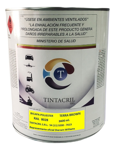 Pintura Bicapa Ral 8028 X 3.6 Lts. Marrón Tierra