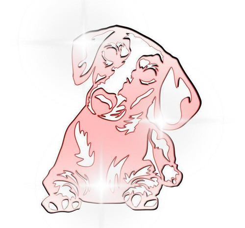 Acrílico Decorativo Espelhado Cachorro Basset Vermelho