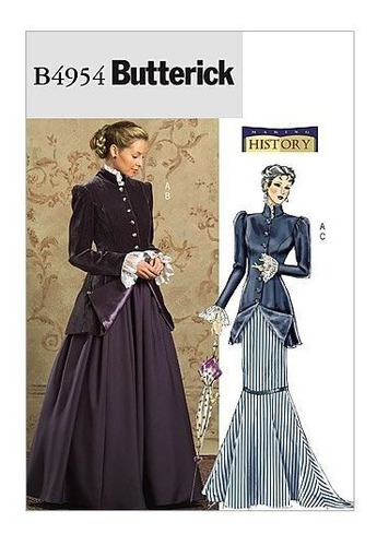 Patron Costura Para Chaqueta Falda Victoriana Mujer Talla