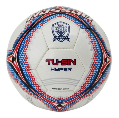 Pelota Futbol Nassau N°5 Profesional Pu Cesped Natural Color Blanco/Rojo/Azul