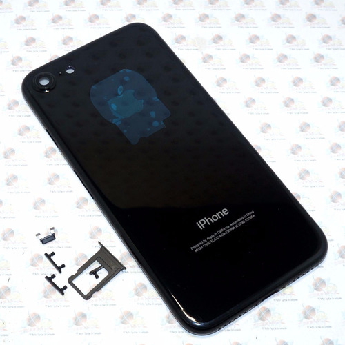 Tapa trasera para iPhone 7 en negro mate premontado carcasa trasera teclas 