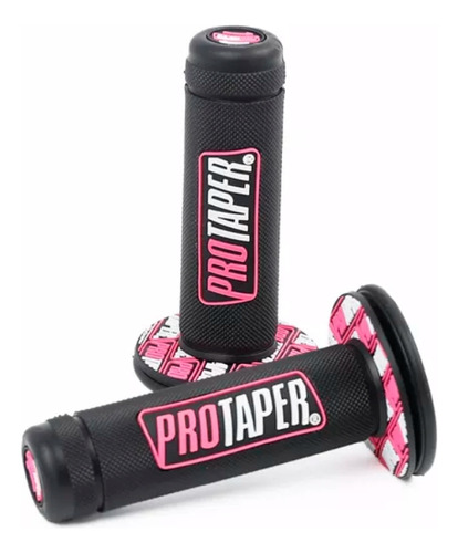 Puño Moto Negro Con Rosado Pro Taper (juego)