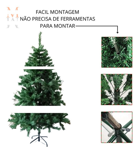 Arvore De Natal Pinheiro 180cm Luxo Natalina 650 Galhos | Parcelamento sem  juros