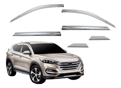 Aletas Bota Agua Cromada Hyundai Tucson 2016-2018 6 Piezas