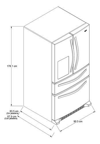 Heladera Whirlpool 589l Frenchdoor 4 Ptas Silver-wrx735sdhz