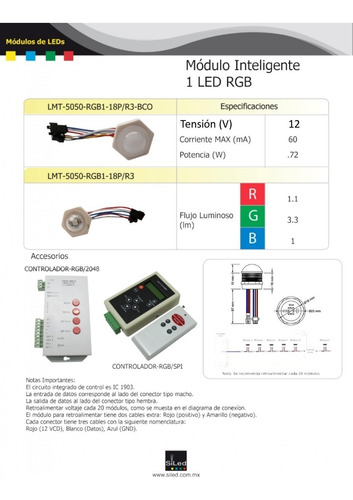 Modulo Inteligente Burbuja 1 Led Rgb 5050 Difuso