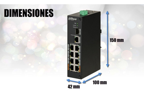 Dahua Pfs31108et96 Switch 8 Puertos Poe 1 Uplink Ethernet