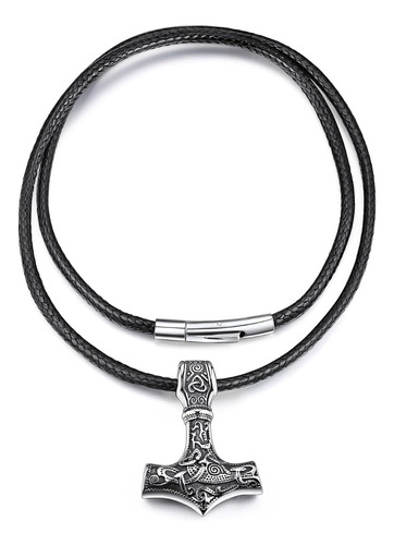 Collar Vikingo Mjolnir Para Hombre Con Amuleto Del Martillo