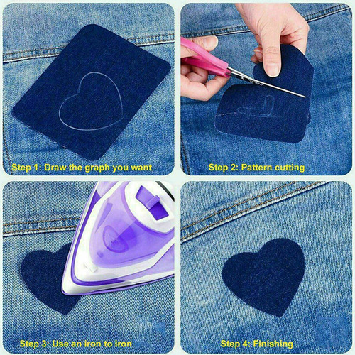 Adesivos Para Calças Jean Patches, Remendos De Reparo,