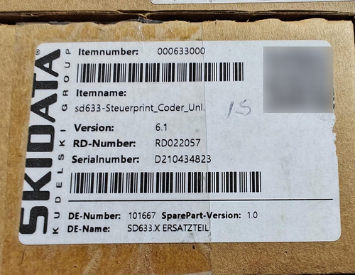 Tarjeta Electronica Para Skidata Sd633 000633000 Rd022057