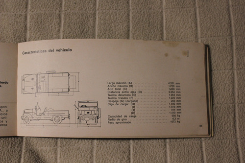 Jeep Pick Up Diesel 1972 Manual Del Dueño (Usado)