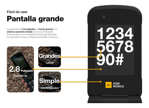 Celular Con Tapa Y Teclado Agm M8 Super Resistente Tipo Cat Negro