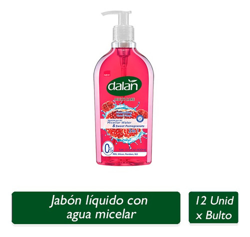 Jabón Líquido Dalan Micelar Granada Dulce 400 Ml -12 Unid