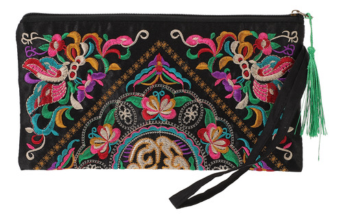 Cartera De Teléfono Retro Bordada Con Flores De Mariposa Par