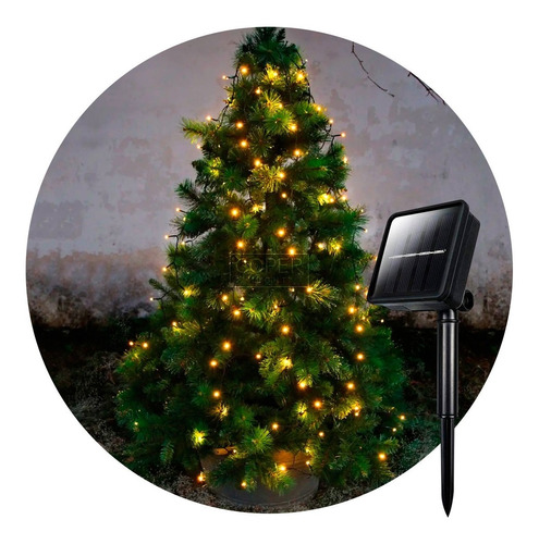 Guirnalda Luces Led 100 Lamparas Exterior Solar Navidad