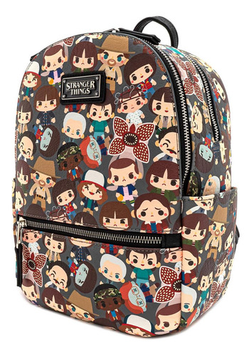 Mini Mochila Con Estampado Integral De Chibi Y Personajes De