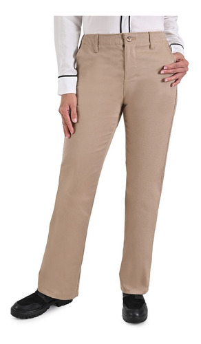 Pantalones Dama De Vestir S/pinzas  Casual De Gabardina 