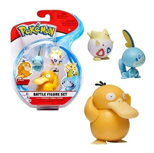 Pokemon Battle Figure Set Psyduck + Sobble + Togepi Pehuen