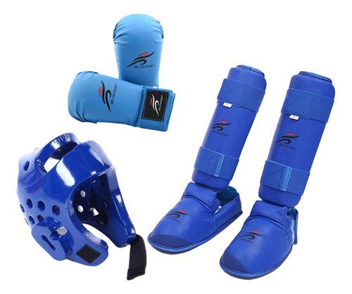 Conjunto De Equipo De De Taekwondo Con Espinilleras, Azul Xs