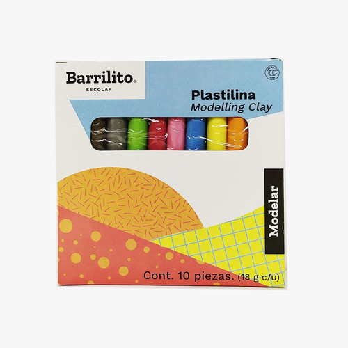Plastilina Barrilito Escolar Mx180 1 Caja Con 10 Barritas