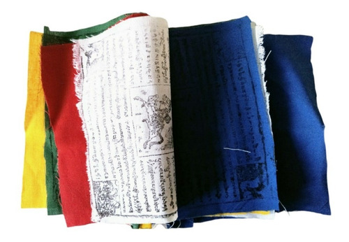 Imagen 1 de 6 de Banderín Tibetano Banderas Algodón Lung Ta Buenos Deseos