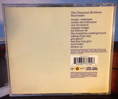 The Chemical Brothers Surrender Cd G+ Hey Boy Hey Girl Leia Estandar (Usado)