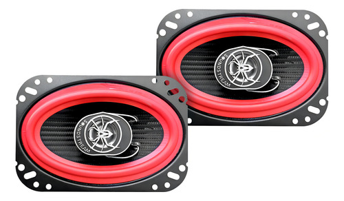 Bocinas Para Auto 4x6 Fibra Carbono 2 Vías Soundstream Color Rojo