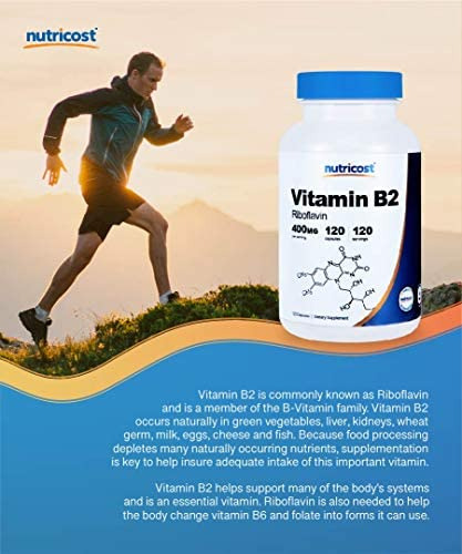 Vitamina B-12 Marca Nutricost, 400 Mg, 120 Comprimidos
