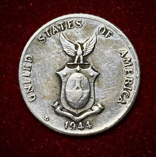 Moneda 10 Centavos Filipinas 1944 Km 181 Plata 0.750 Usa