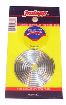 Soldadura Indepp Estaño 50% Carrete 500 Gr Soldadura Indepp Estaño 50% Carrete 500 Gr