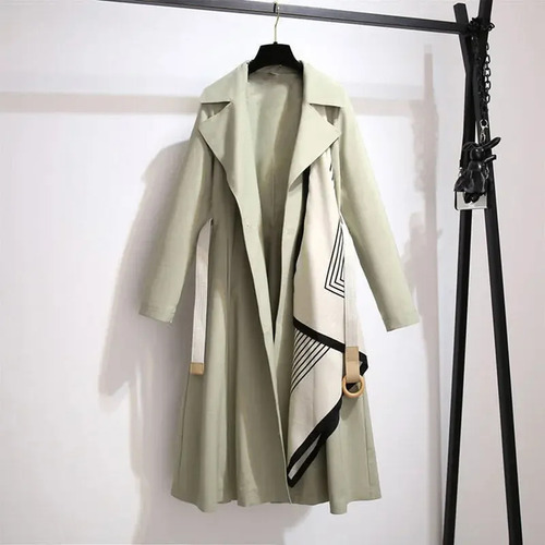 Gabardina De Longitud Media A La Moda Para Mujer