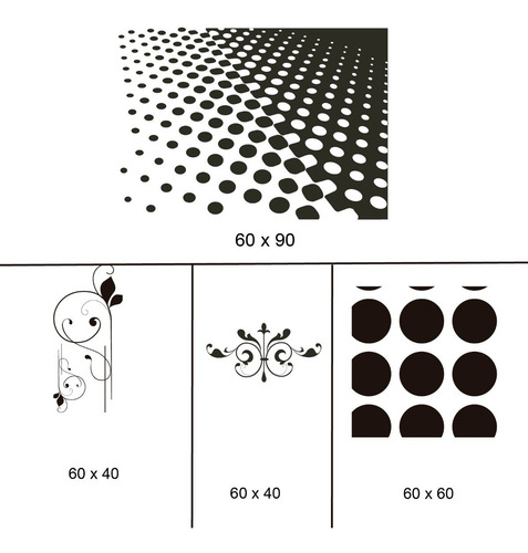 Imagen 7 de 9 de Vinilos Decorativos De Pared - Abstracto Tramas Iconos