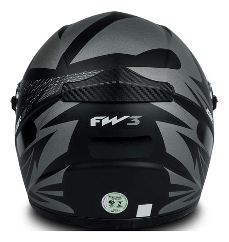 Imagem 6 de 6 de Capacete Para Moto Fw3 Gt2 Preto Fosco Tamanho 60