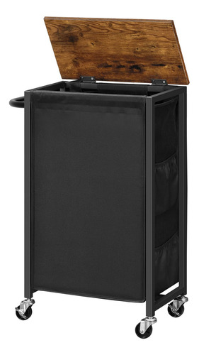 Cesto De Roupa Suja Hoobro Slim Com Tampa 42l Com Rodas Marr