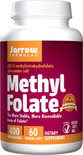 Methyl Folate De 400 Mcg Jarrow Formulas 5mthf 60 Capsulas  