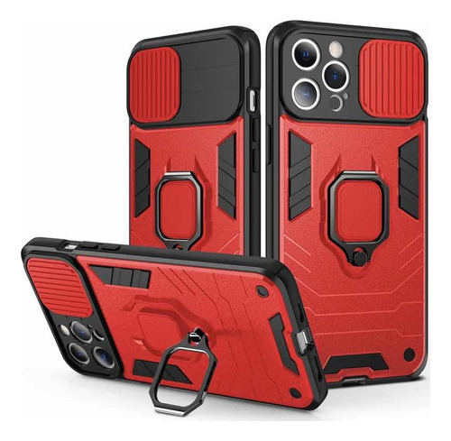 En Stock Abfa Shop Case Armadura Camara iPhone 14 Pro Rojo