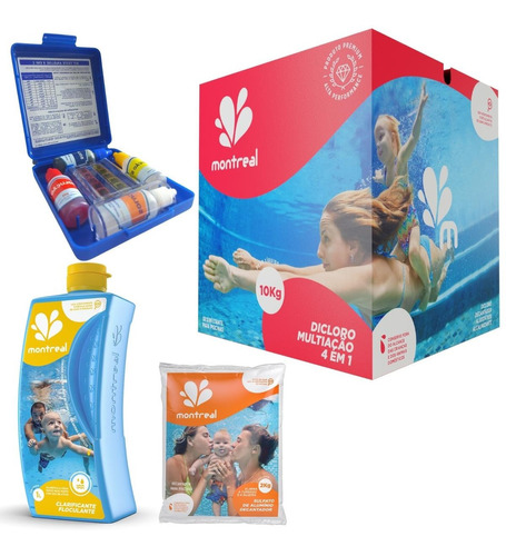 Kit Teste 3x1 Tratamento De Piscinas Clarificante Sulfato