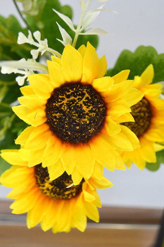 Ramo De Flores Artificiales Girasoles 30cm Deco Hogar