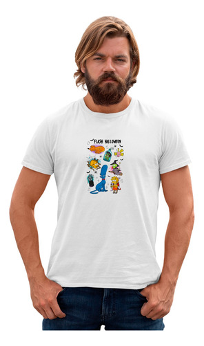Playera Unisex Manga Corta Los Simpson Flash Halloween