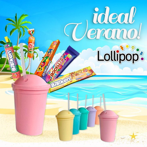Golosinas Cumpleaños 002+vasos Pasteles - 20 Chicos Lollipop