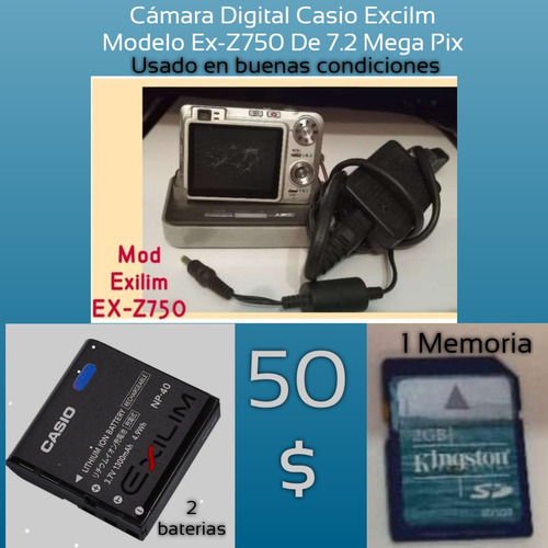 Camara Digital Casio Excilimmodelo Ex - Z750