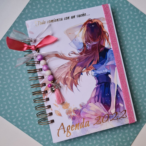Agenda 2024 Anime Girl A5 Personalizada Con Nombre