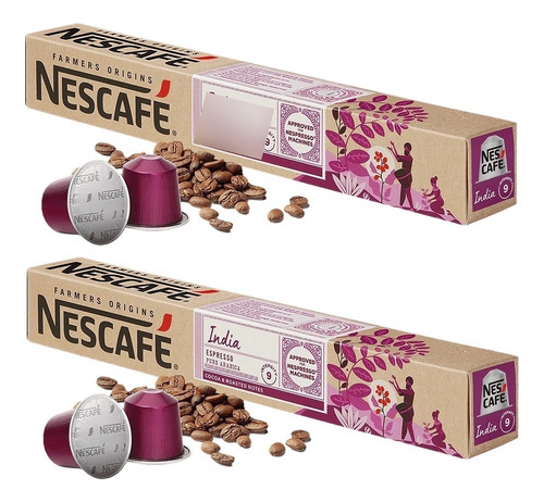 Café Nescafé Farmers Origins India 20 Cápsulas 100% Arábica