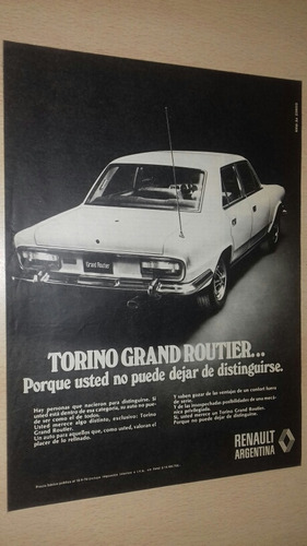 P651 Clipping Publicidad Torino Grand Routier Año 1978